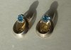 Siersbøl silver ear clips with blue stone