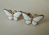 Scandinavian Sterling white enamel butterfly screw earrings