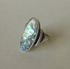 Chr. Veilskov Sterling silver abalone ring, size P