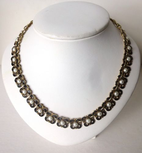 David-Andersen black/white enamel necklace