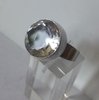 Swedish Sterling silver crystal ring,, size L/M
